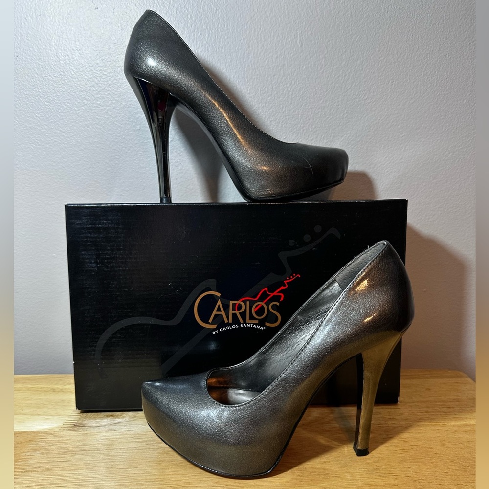 Carlos by Carlos Santana Women’s Platonic Hidden Platform in Gunmetal Patent